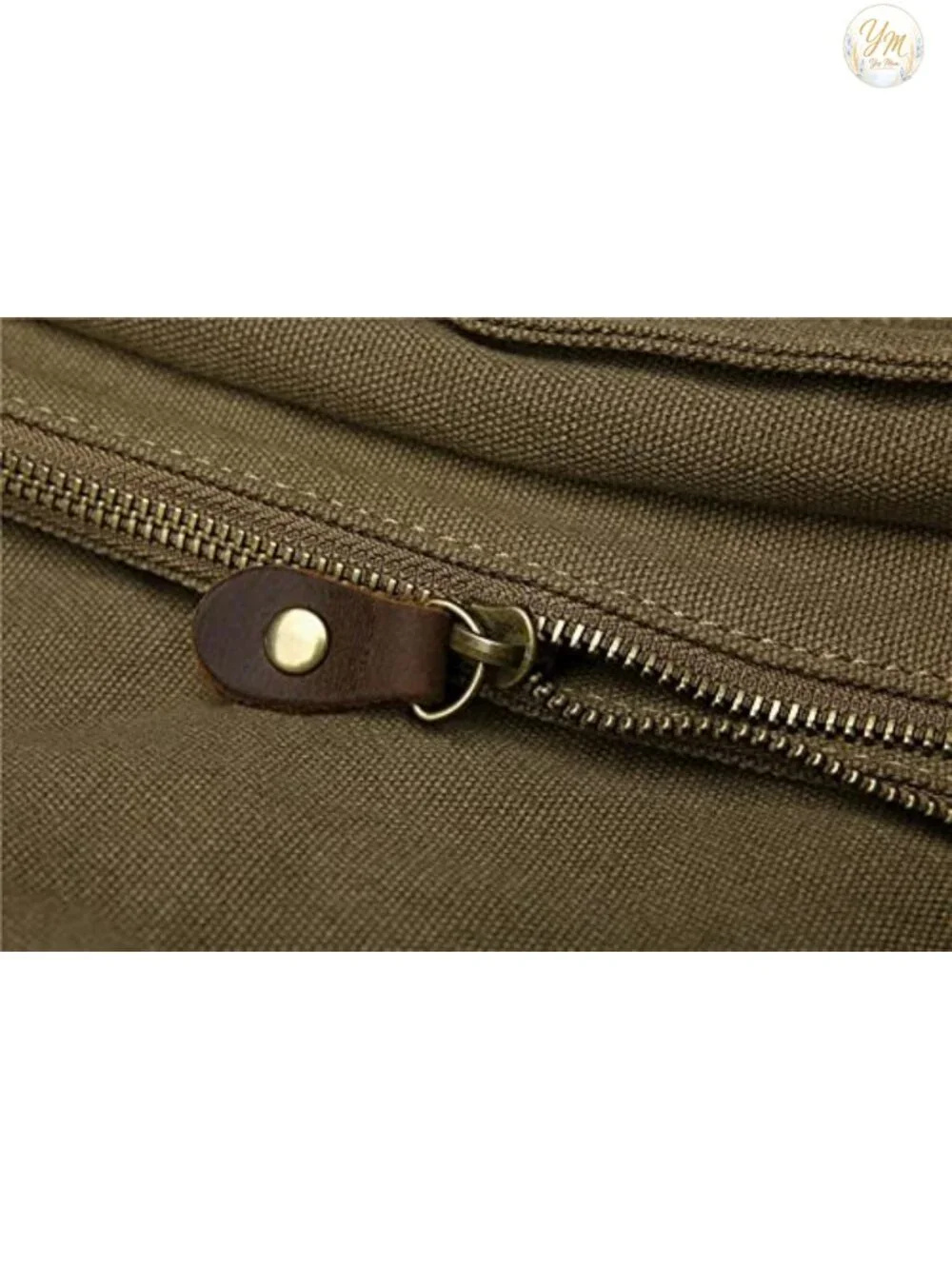 Vintage Canvas Leather Messenger Bag with Laptop Compartment